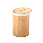 Bamboo Round Laundry Hamper with Lid & Handles | WovenNatural