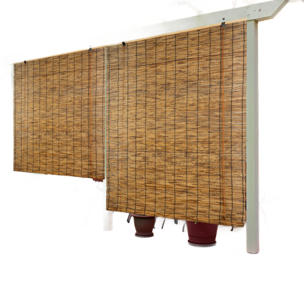 Outdoor Waterproof Reed Roll-up Blinds for Patio & Gazebo - WovenNatural