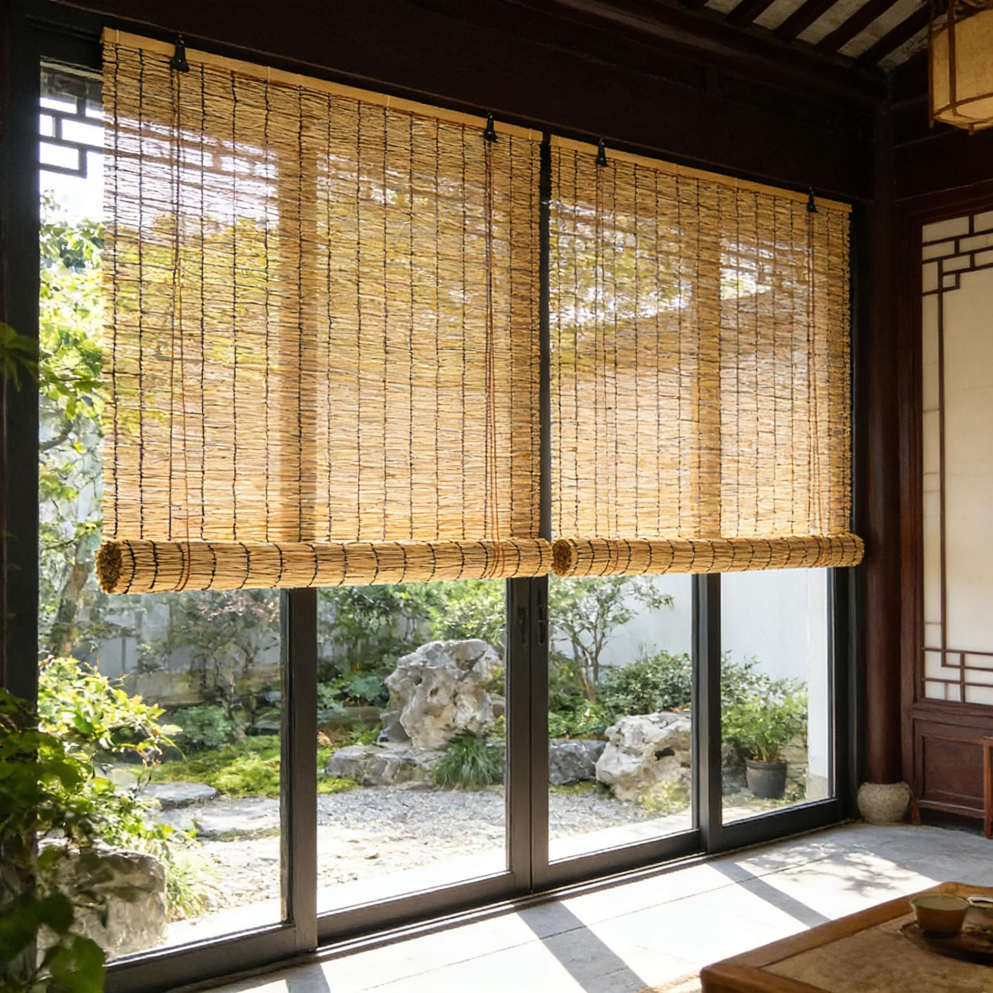 Reed blinds in a traditional Chinese tea room