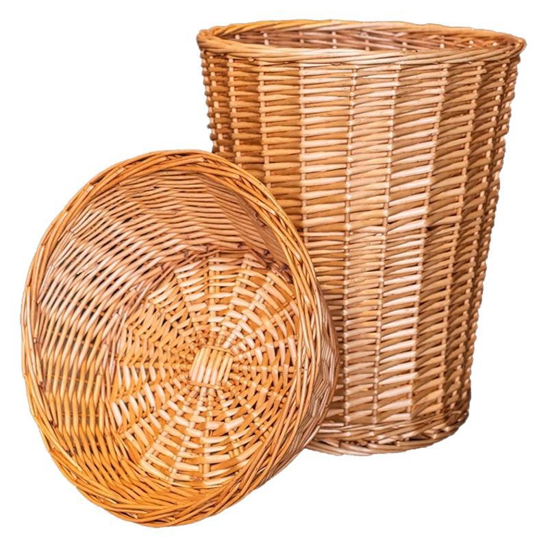 Set of 2 Willow Woven Storage Baskets with Lid | WovenNatural