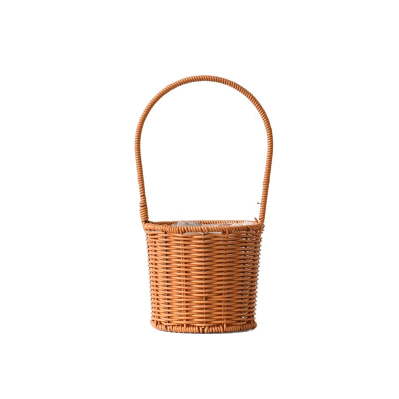 Tall Willow Woven Flower Basket in Cylindrical Shape - WovenNatural