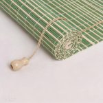 WovenNatural Green Bamboo Roll Up Shade, Custom Opacity 45%-90% Light Filtering Window Blind