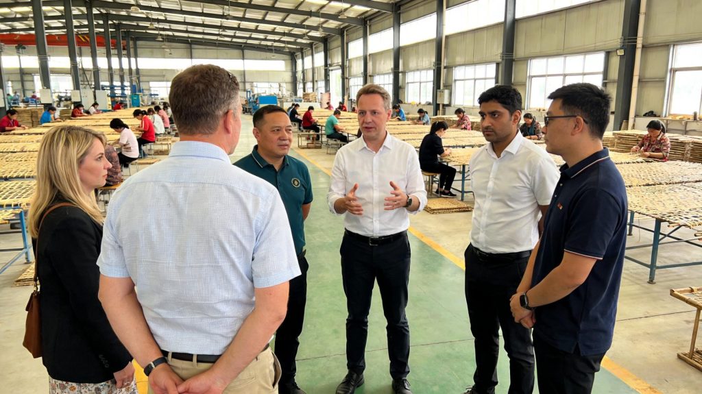 Factory Audit: Quality Control Team Inspecting Handmade Wicker Products