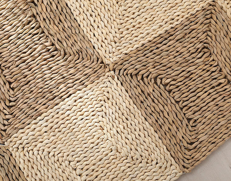 Handwoven Rush & Corn Husk Floor Mat