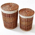 Tall handwoven willow planter basket, 56 cm high with a 45 cm top diameter