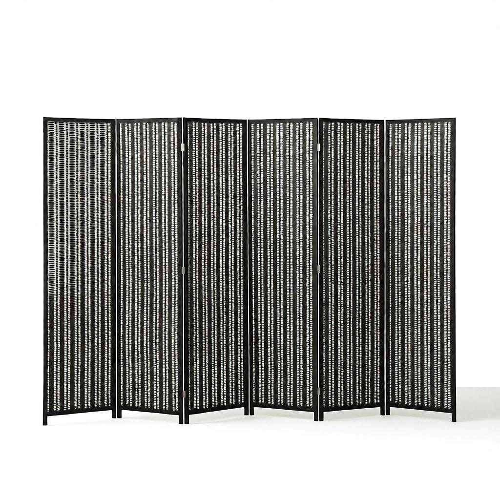 Narrow folding bamboo screen with 180 cm tall and 45 cm wide panels, made to order