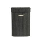 Tall rectangular bamboo laundry hamper, 40 cm wide, 30 cm deep and 60 cm tall