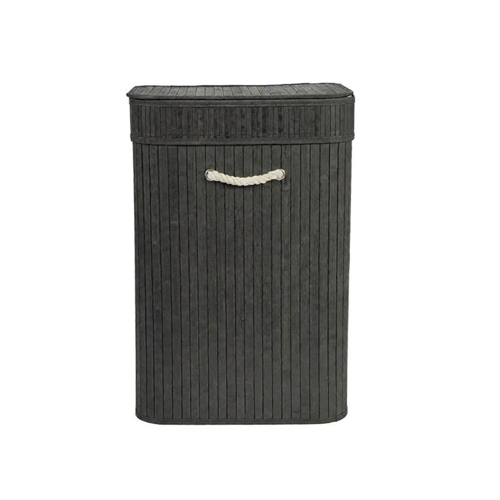 Tall rectangular bamboo laundry hamper, 40 cm wide, 30 cm deep and 60 cm tall